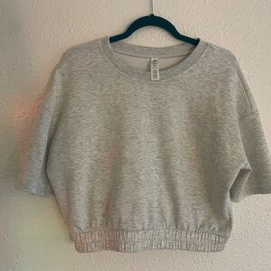 Yogalicious Light Gray Scuba crop Top